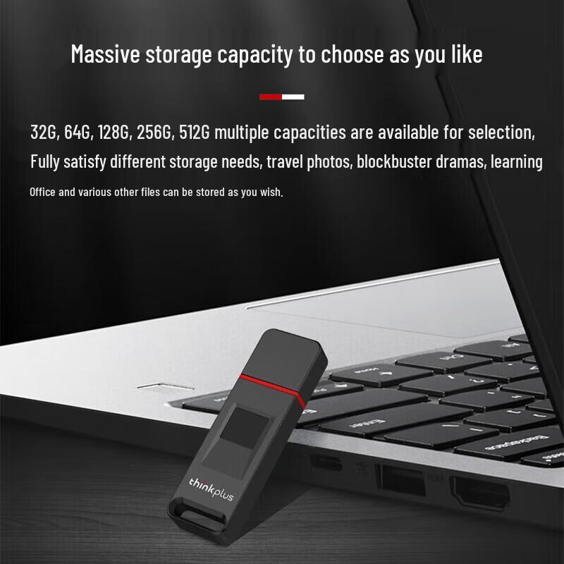 Lenovo thinkplus FU200 Fingerprint Encrypted USB 3.2 Flash Drive
