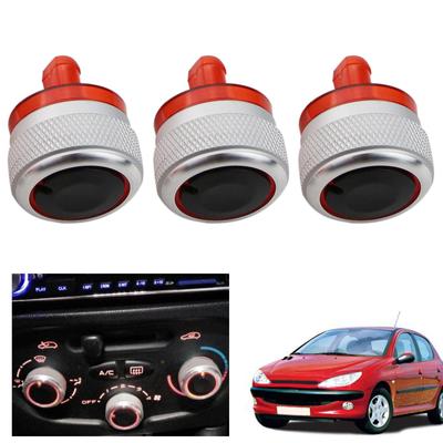 Pack Of 3 Air Conditioning Heat Control Switch Button Knobs For Peugeot 206 207 Vehicles Enhancing Driving Experience