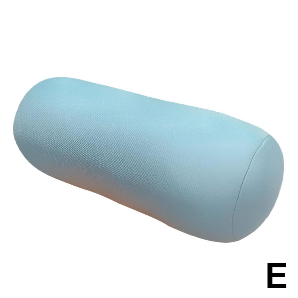 Super Soft Head Pillow Pure Color Cylindrical Pillow Microbead Back Cushion Roll Pillow Convenient Travel Office Nap Cushion