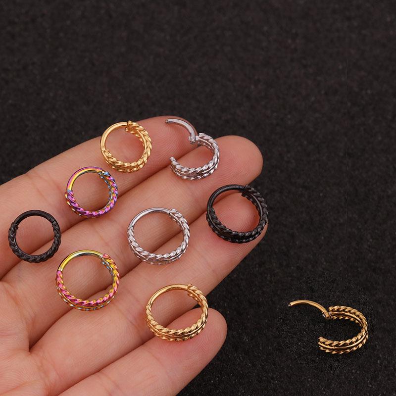 

3-рядное витое кольцо для пирсинга ушей 8mm