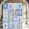 1Pc Natural Plant Scenery Shower Curtain Shower Curtain Floral Pattern Creative Leaf Design Fresh And Pleasant Bathroom Decorati