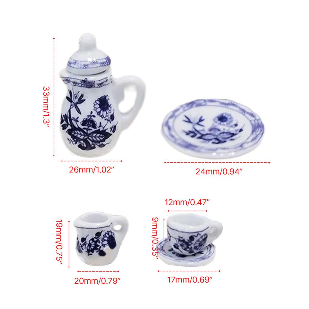 Haus Tee Teekanne Untertasse Set Rollenspiel für Kinder Rolle Geschirr Modell Spielzeug 1:12 Maßstab Küchengerät Haus Tee Spiel