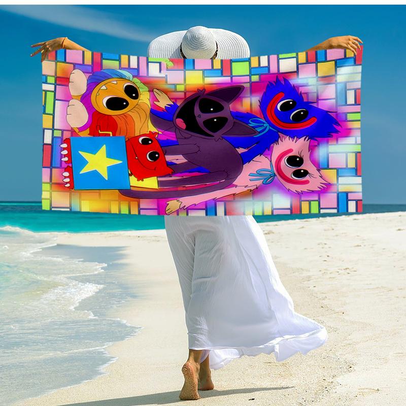 Ultra-Soft Beach Towel with Poppy Playtime Theme,Ideal for Pool - Camping, Diving - Perfect Travel Essential, Vibrant Beach Towel.