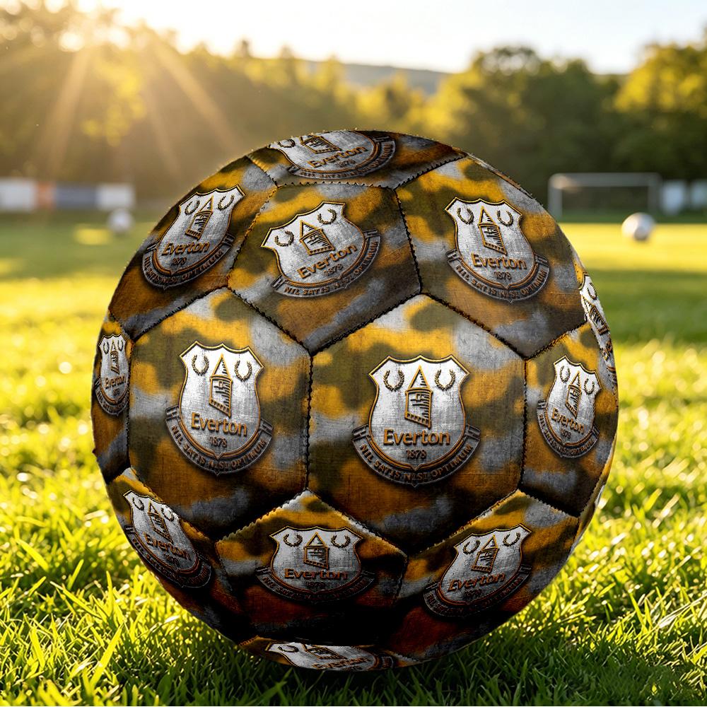 Everton FootballPrinted Size 5 Soccer Ball, Anti Slip Adult Match Football Souvenir for Football Fans