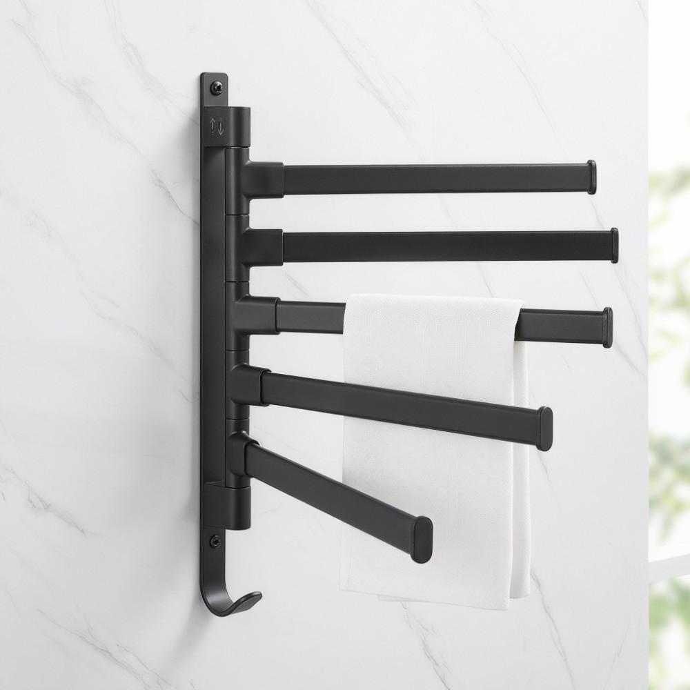 Aluminium Schwenkbare Handtuchstange Verdicktes Design Handtuchhalter Langlebiger Schwenkarm Handtuchständer Platzsparend
