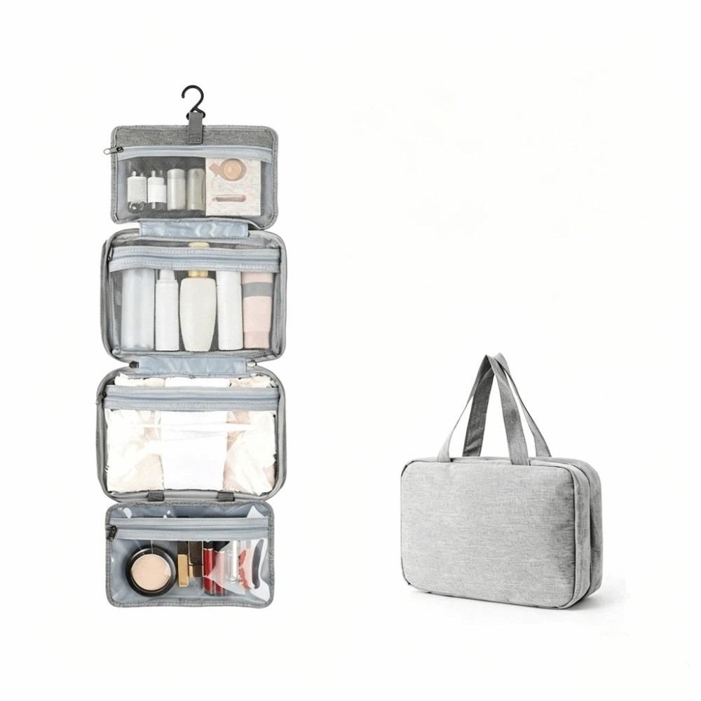 Large Capacity 4 Fold Toiletry Bag Wet Dry Separation Makeup Bag Travel Hanging Wash Bag  Home