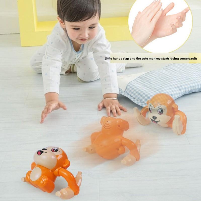 1 Baby Toy Electric Rolling Monkey Light Music Puzzle Sound Prompt Monkey Children's Toy Gift Preschool Education Toy