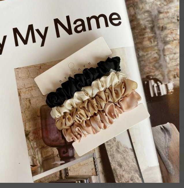Cross-border Satin Hair Tie & Headband Set - Pig Intestine Style, Simple Ponytail, Leather Bun Tie