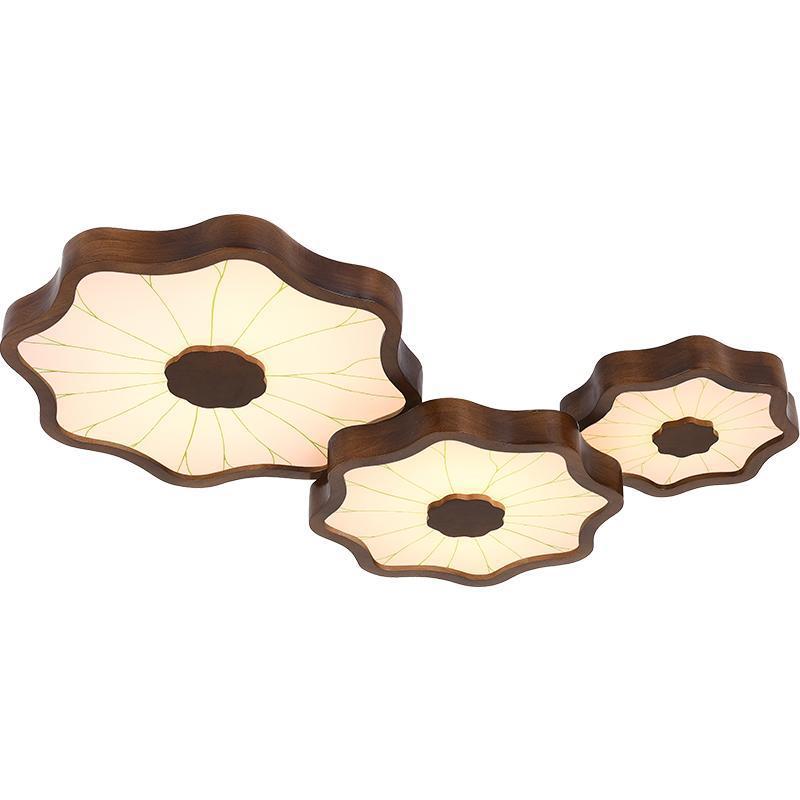 Northern Europe Wood Living Room LED Ceiling Lights For Home Modern Designer Creative Lotus Leaf Chandelier Bedroom Room Cabin