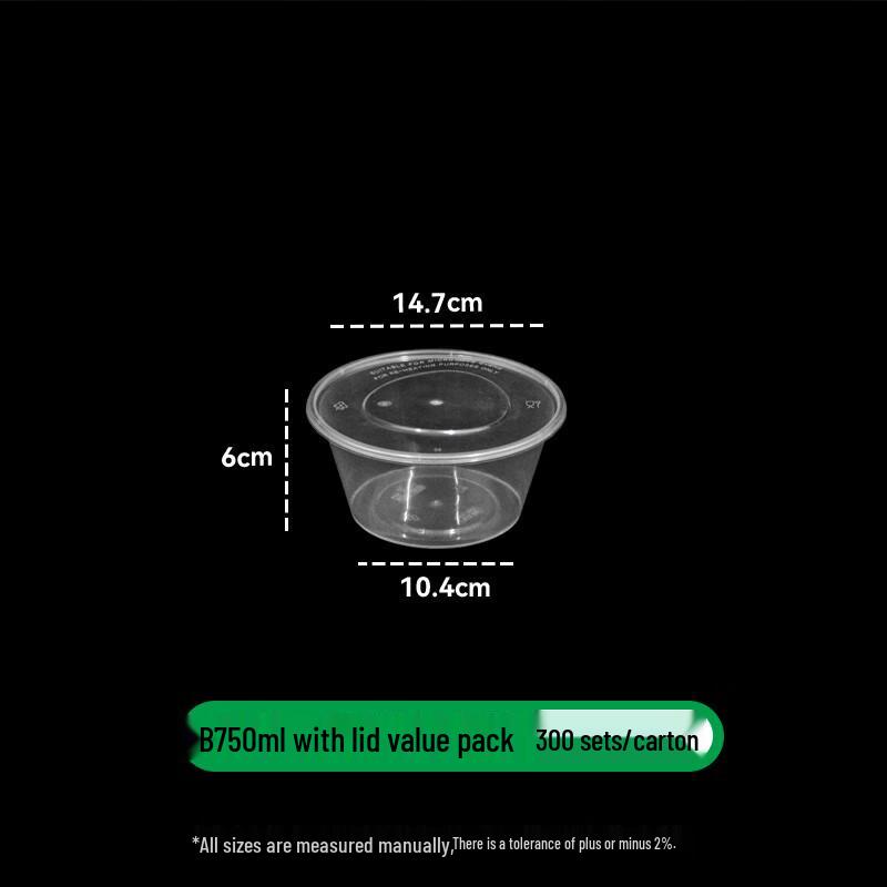 ShouHe Disposable Round Transparent Plastic Food Containers with Lids