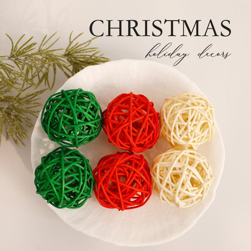 Christmas Wicker Decorations Star Heart Hanging Set For Festival Celebration