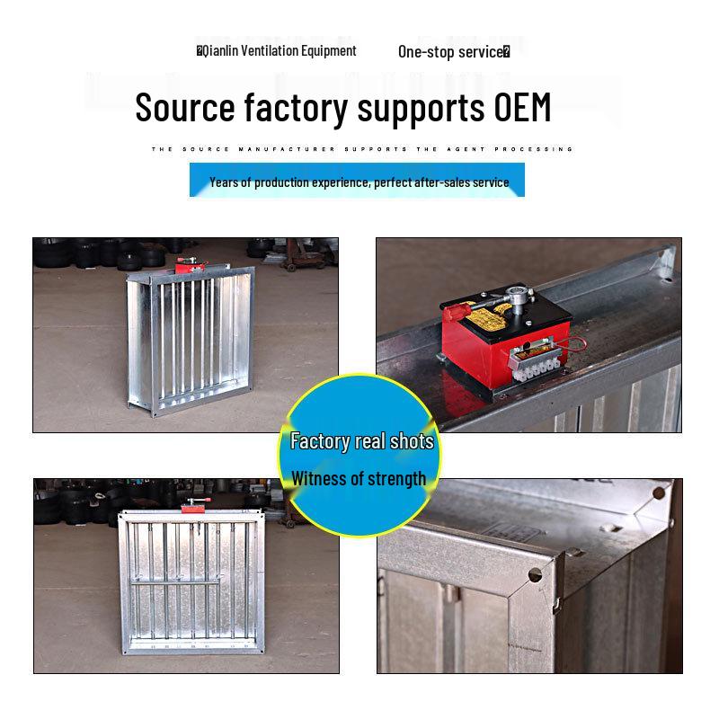 Stainless Steel Electric Fire Damper, Square/Round, 70℃/280℃, Normally Open for Malls & Hotels
