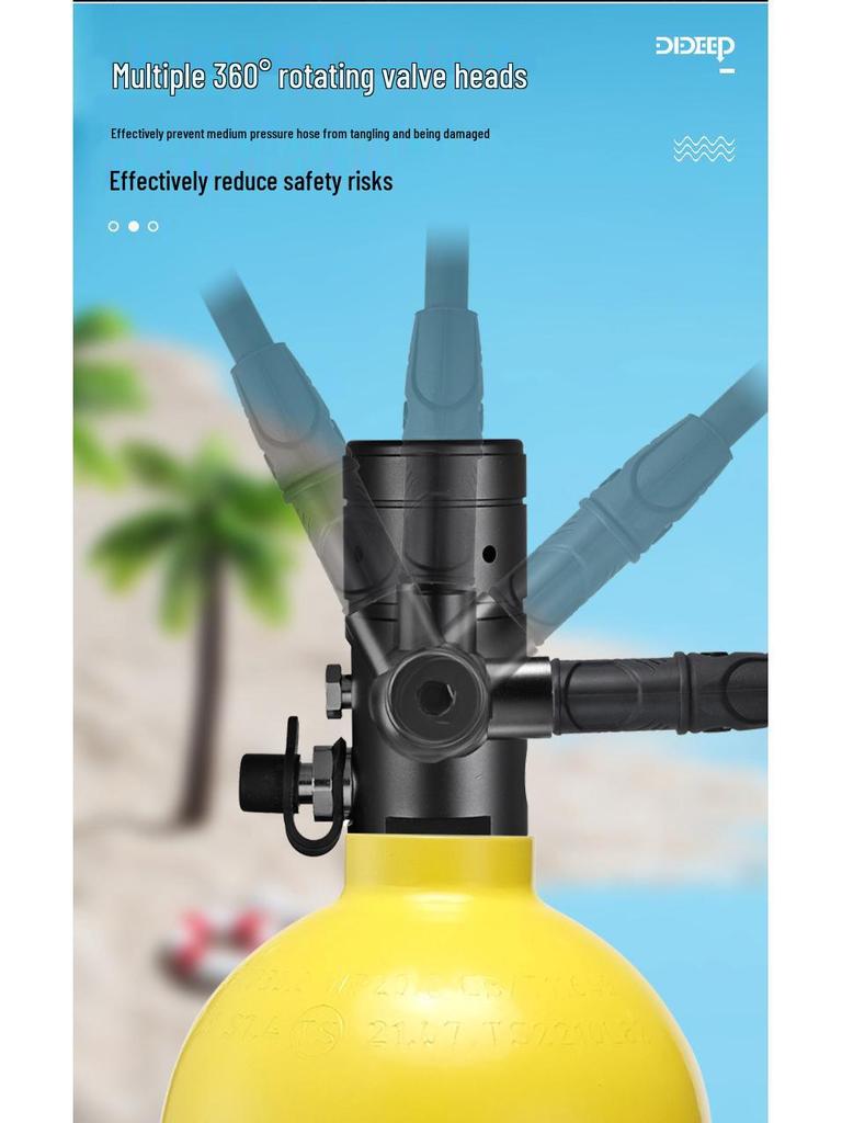 DIDEEP X5000Pro 2L Scuba Diving Equipment with Oxygen Tank & Residual Pressure Gauge
