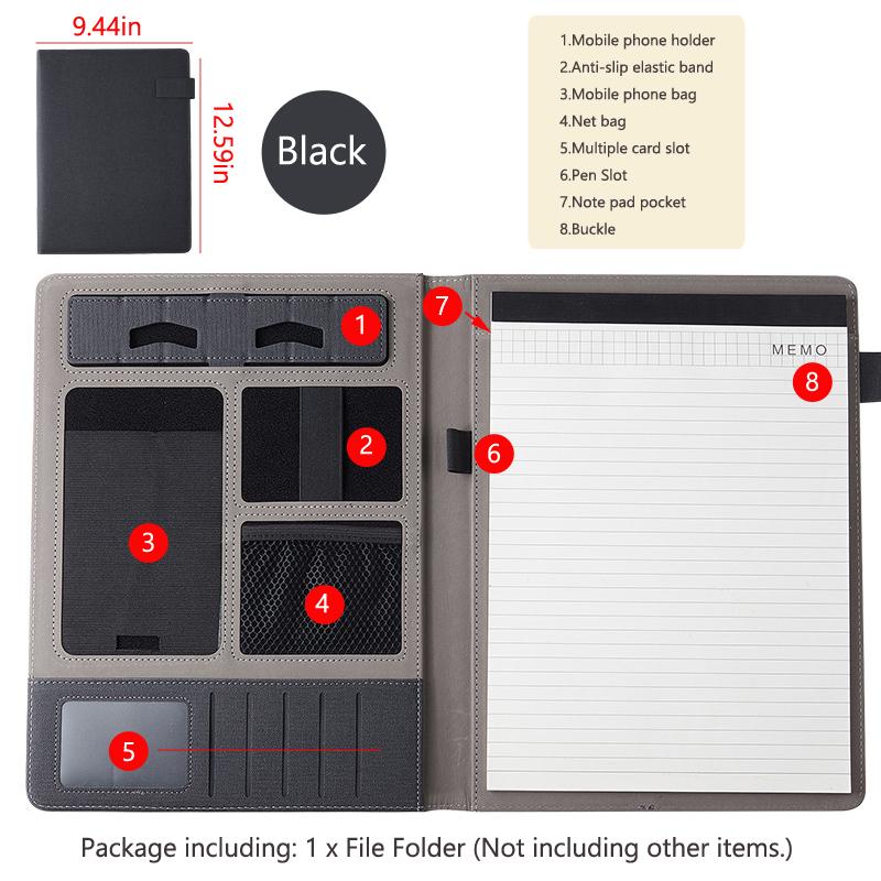 Univerzitní kožený blok A4 Složka portfolia Magnetická schránka Obchodní manažer Složky Držák dokumentů Kancelář