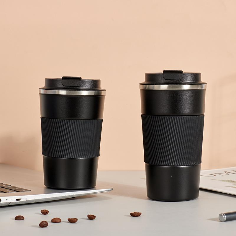 Supply 304 Stainless Steel Double-Layer Thermos Cup Leather Case Coffee Cup Creative Portable Business Gift Cup