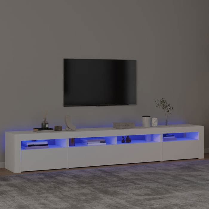 VidaXL Meuble TV avec Lumières LED Centre de Divertissement Rangement Meuble Média Meuble de Salon Salle de Séjour Maison 3152722