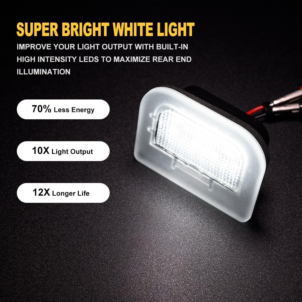 NJSBYL Xenon White LED License Plate Lights For 2023 2024 Kia Sportage 2016-2020 Kia Optima Rear Number Licence Plate LED Tag Lamps Assembly