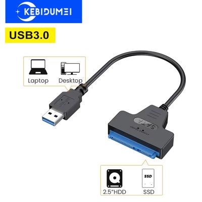 SATA į USB 3.0 Type-C kabelis iki 6 Gbps 2,5 colio išoriniam HDD SSD kietajam diskui SATA 3 22 kontaktų duomenų perdavimo adapteris