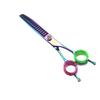 7.0 Inch Color, Dense Teeth Fishbone Teeth Pet Grooming Scissors, Tooth Scissors Curved Scissors, Trimming Scissors And Curved Teeth Scissors 3 Colors