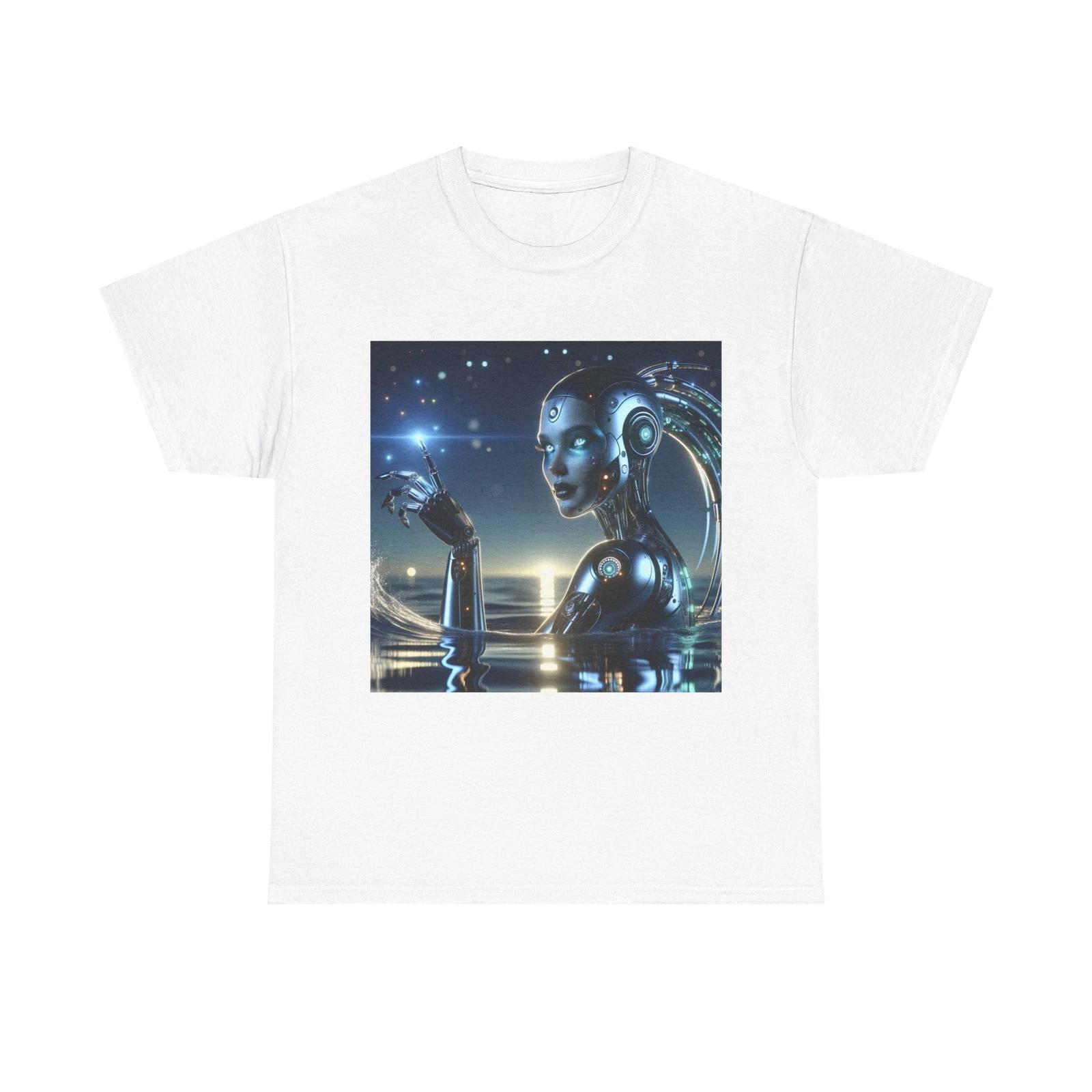 Unisex Adult T Shirt Cyborg Siren Digital Art Hyper-Realism M