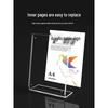 Acrylic L-Shape Slanted Sign & Card Holder