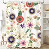 Colorful Floral Shower Curtain Decor Vivid Printed Bath Curtains with Hook Set for Bathroom Decoration in Pink Green Blue Red Ye
