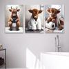 Bagno Mucca delle Highlands Scozzesi Pittura su Tela Decorazione Animali da Fattoria Stampe Umoristiche Stampa su Tela Fantasiosa Arte Decorazione WC Casa