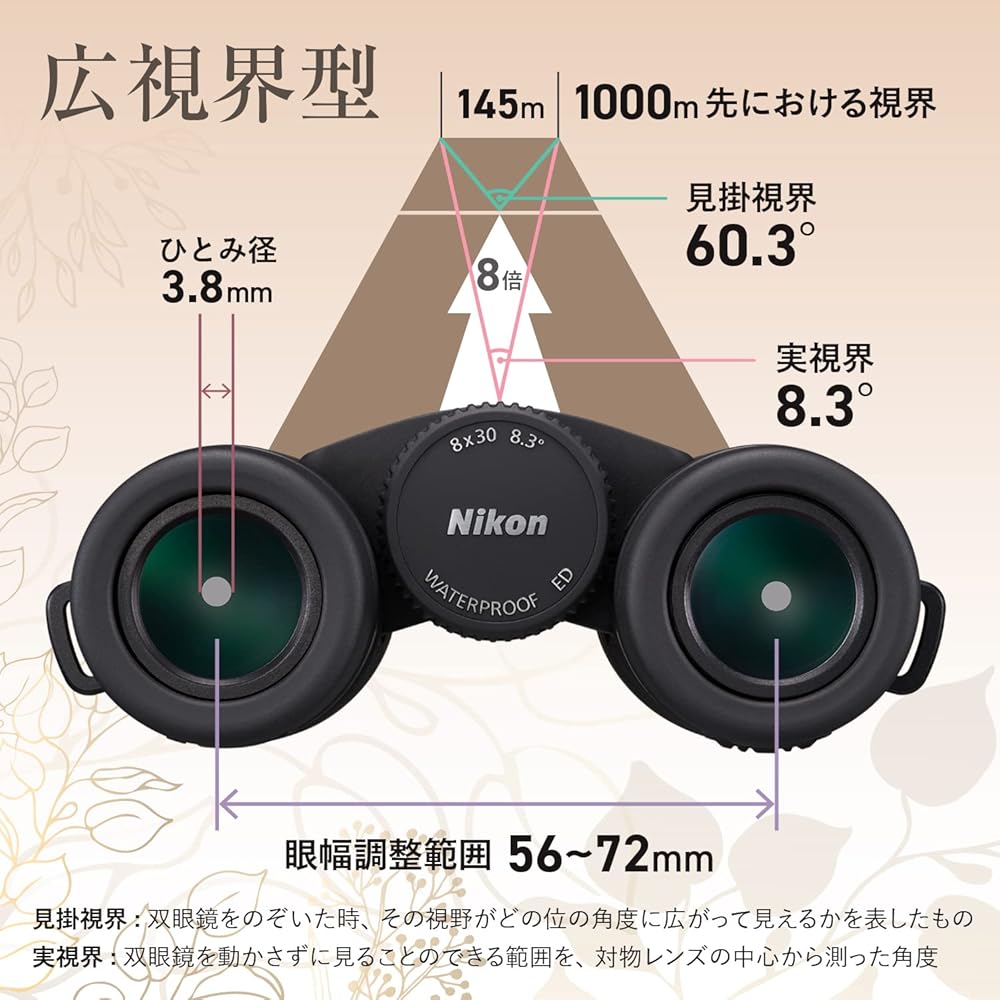 Nikon Monarch M7 8x30 Binoculars, Roof Prism, 8x30 Aperture, Concert/Travel/Bird Watching/All-Round Model