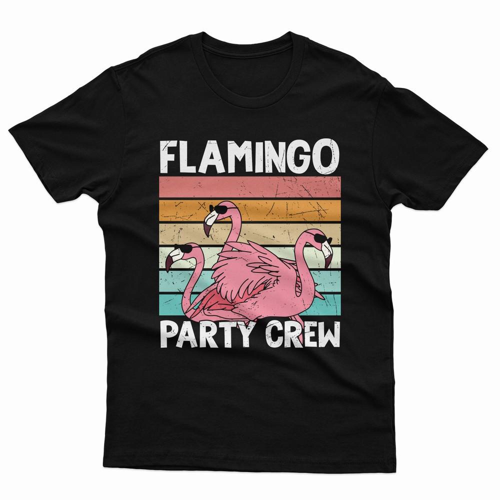 Flamingos Party Crew Pink Lesser Flamingos Funny Bird Lover T Shirt P1OrA