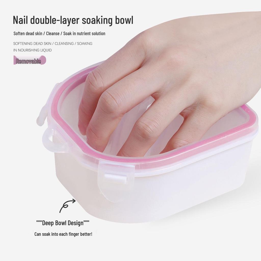Double-Layer Insulated Hand Soak Bowl for Nail Care and Cuticle Softening