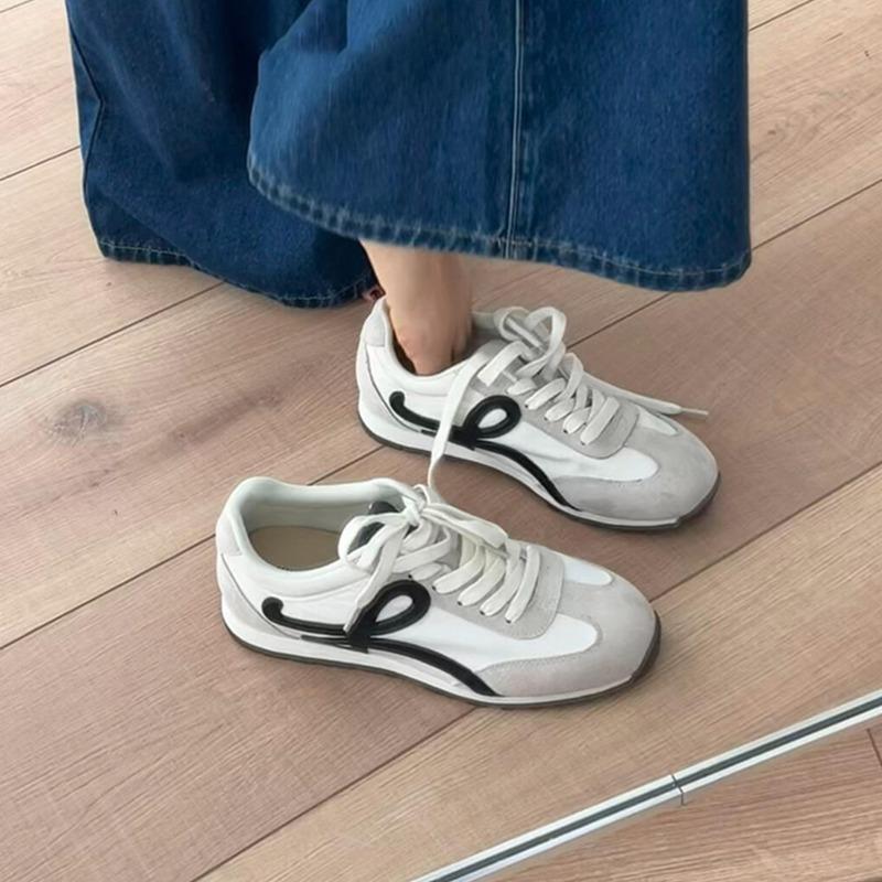 

Версия из овчины ~ ретро спортивные женские универсальные на шнуровке кожаные на толстой подошве с круглым носком на плоской подошве повседневные туфли 35