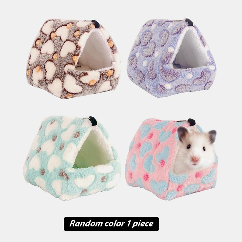 1 PC Random Color Hamster House Guinea Pig Nest Small Animal Sleeping Bed Winter Warm Cotton Mat Soft for Rodent/Guinea Pig/Rat S