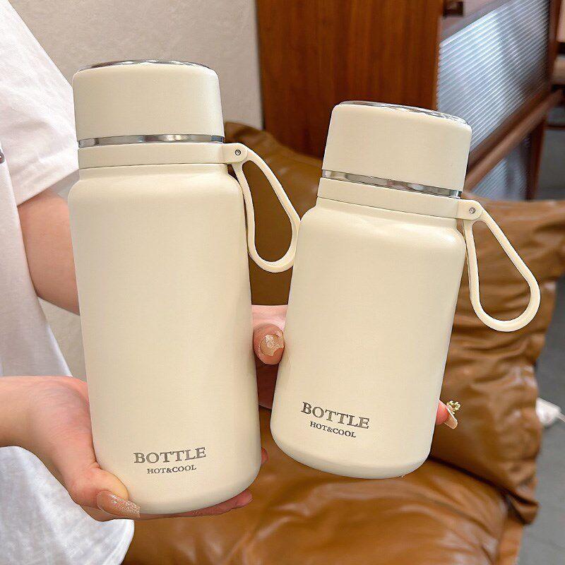Simple Large-Capacity Thermos Cup for Girls, High-Looking 2024 New Style Water Cup, Portable Cold-Keeping Cup for Men, Car-Mounted Tea Cup