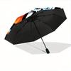 1pc Domineering Tiger Pattern Beautiful Looking Automatic Folding Umbrella, 3 Folding, 8 Iron Frame Design, Durable and Suitable for Travel and D