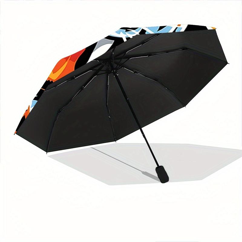 1pc Domineering Tiger Pattern Beautiful Looking Automatic Folding Umbrella, 3 Folding, 8 Iron Frame Design, Durable and Suitable for Travel and D