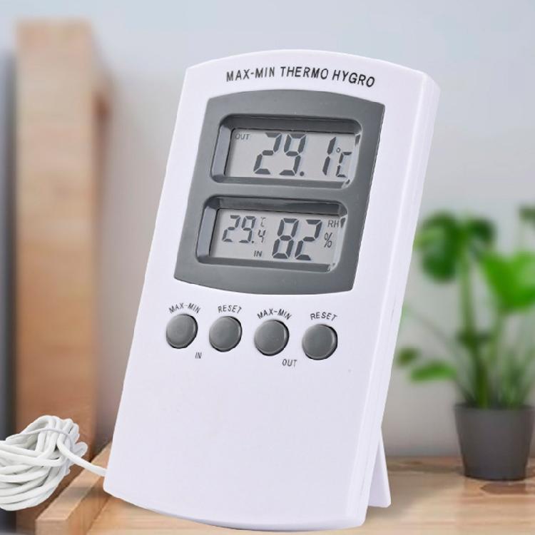 Indoor Outdoor Thermometer Hygrometer LCD Display Office Monitor Equipment Tool