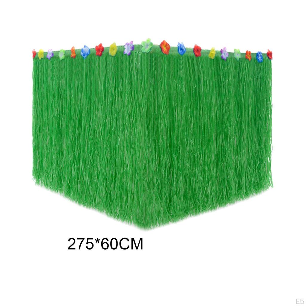 Artificial Grass Table Skirt Accs Tropical Decor Luau Party Decorations Hawaiian for