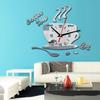 Nordic Silent Wall Clock – Creative Acrylic DIY Coffee Cup Design for Living Rooms
