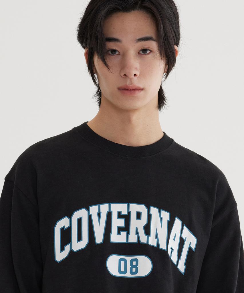 COVERNAT Slub Arch Logo Long Sleeve Black