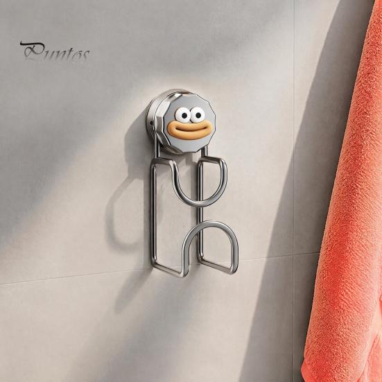 No Drill Wall Hanging Rack Suction Cup Hook for Washbasins, Punch Heavy Duty Vacuum Hanger, Removable Rental Home Cartoon Design Reusable Anti
