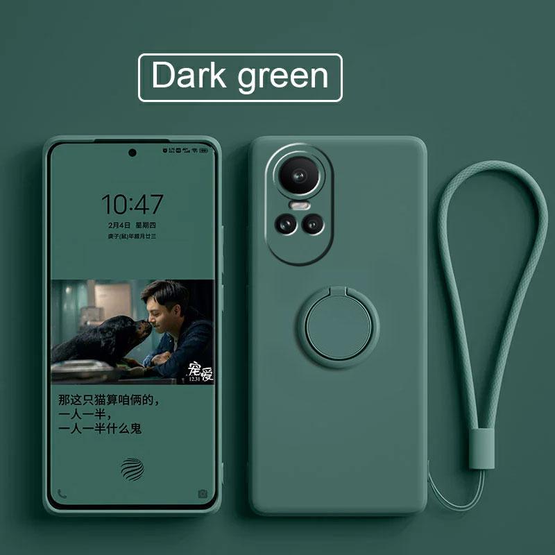 Case For Funda Oppo Reno 10 5g Liquid Silicone Ring Holder Soft Phone Skin Cover for Oppo Reno 10 Pro Upgrade Shockproof Back Fundas