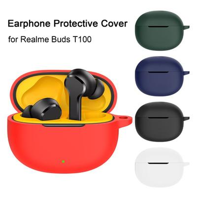 Earphone Case for Realme Buds T100 Wireless Bluetooth-compatible Headset Protective Case Silicone Soft Shell Anti-dropping Full Protection