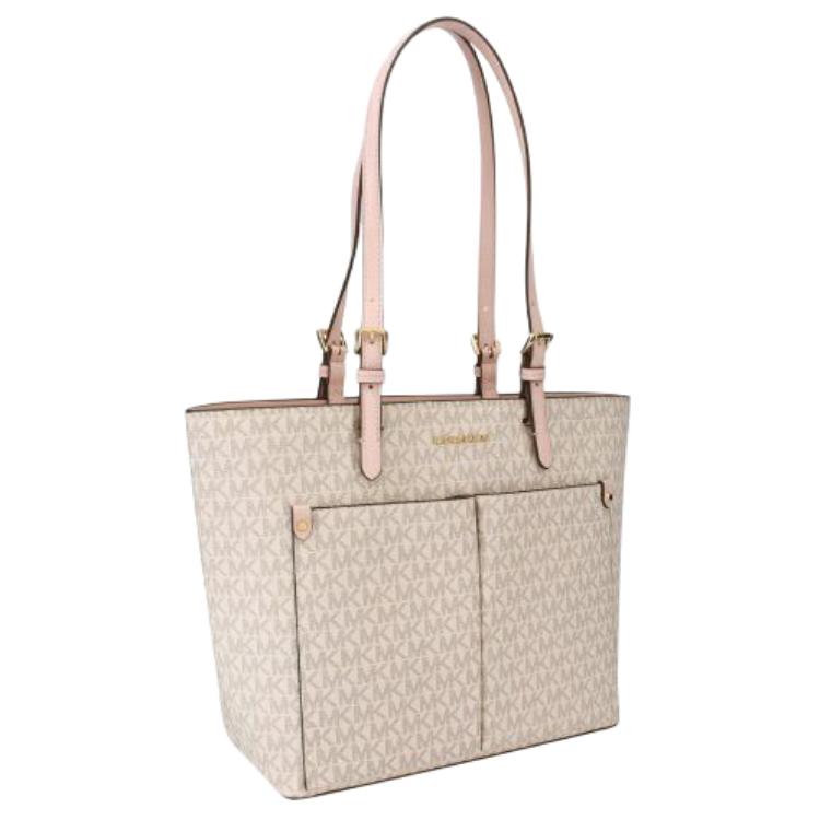 Michael Kors Logo Print PVC Tote Bag Women Tote Bags Light-Pink 35F3GTVT3B-PWDBLSHMLT