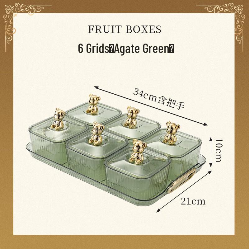 

6-Compartment Covered Snack & Fruit Tray 6 Compartments
