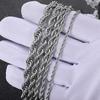 Stainless Steel Twisted Chain Necklace - 3MM/4MM/5MM, Elegant Style, Vacuum Electroplated Pendant.