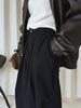 Xu Man Women's Retro Wide-Leg Casual Pants - Solid Color Slimming Style