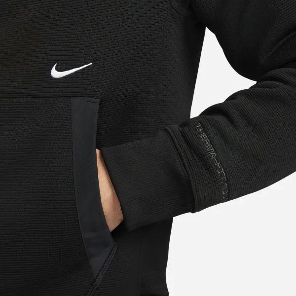 Nike THERMA FIT ADV Sweatshirts Men's Black Hooded Moderate Regular (Unisex) Sweatshirts DQ4851 010