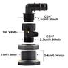 Rain Barrel Overflow Kit, 3/4 Inch Rain Barrel Valve, Barbed Fittings Connectors Tee Elbow Water Pipe Fittings