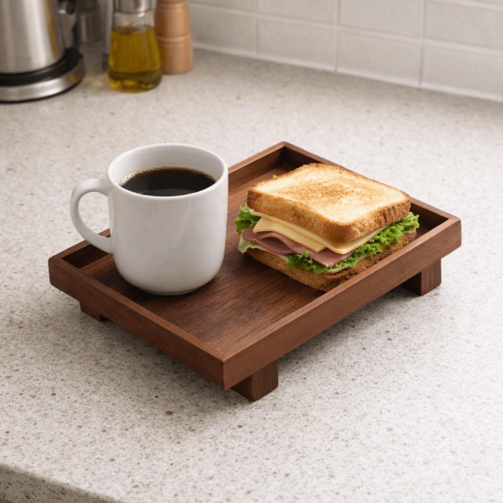 Rechteckige Gongfu Teeschale Massivholz Schmuckaufbewahrungstablett Japanischer Stil Holztablett Teetisch