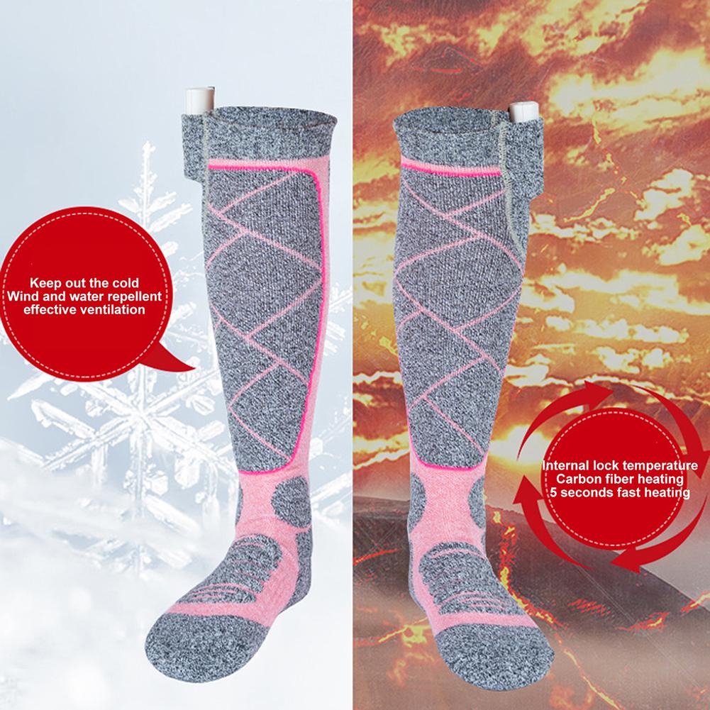 Electric Warm Outdoor Socks Elastic Comfortable Heated Socks 3 Modes Adjustable Breathable for Fishing Camping for Hiking Skiing